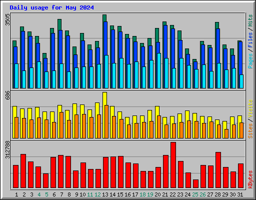 Daily usage for May 2024