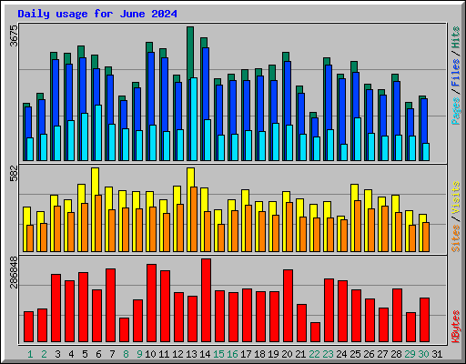 Daily usage for June 2024