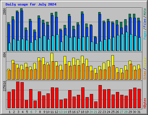 Daily usage for July 2024