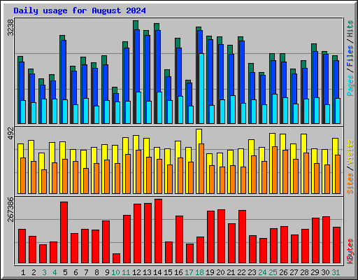 Daily usage for August 2024