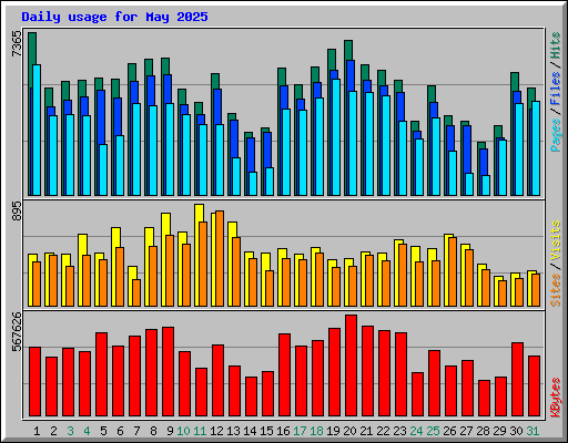 Daily usage for May 2025