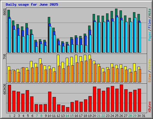 Daily usage for June 2025