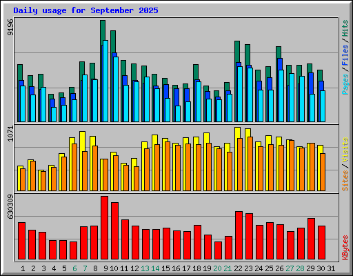 Daily usage for September 2025