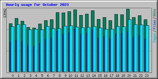 Hourly usage for October 2023