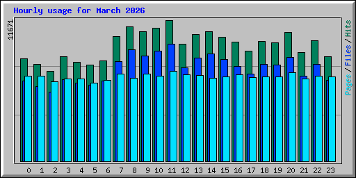 Hourly usage for March 2026